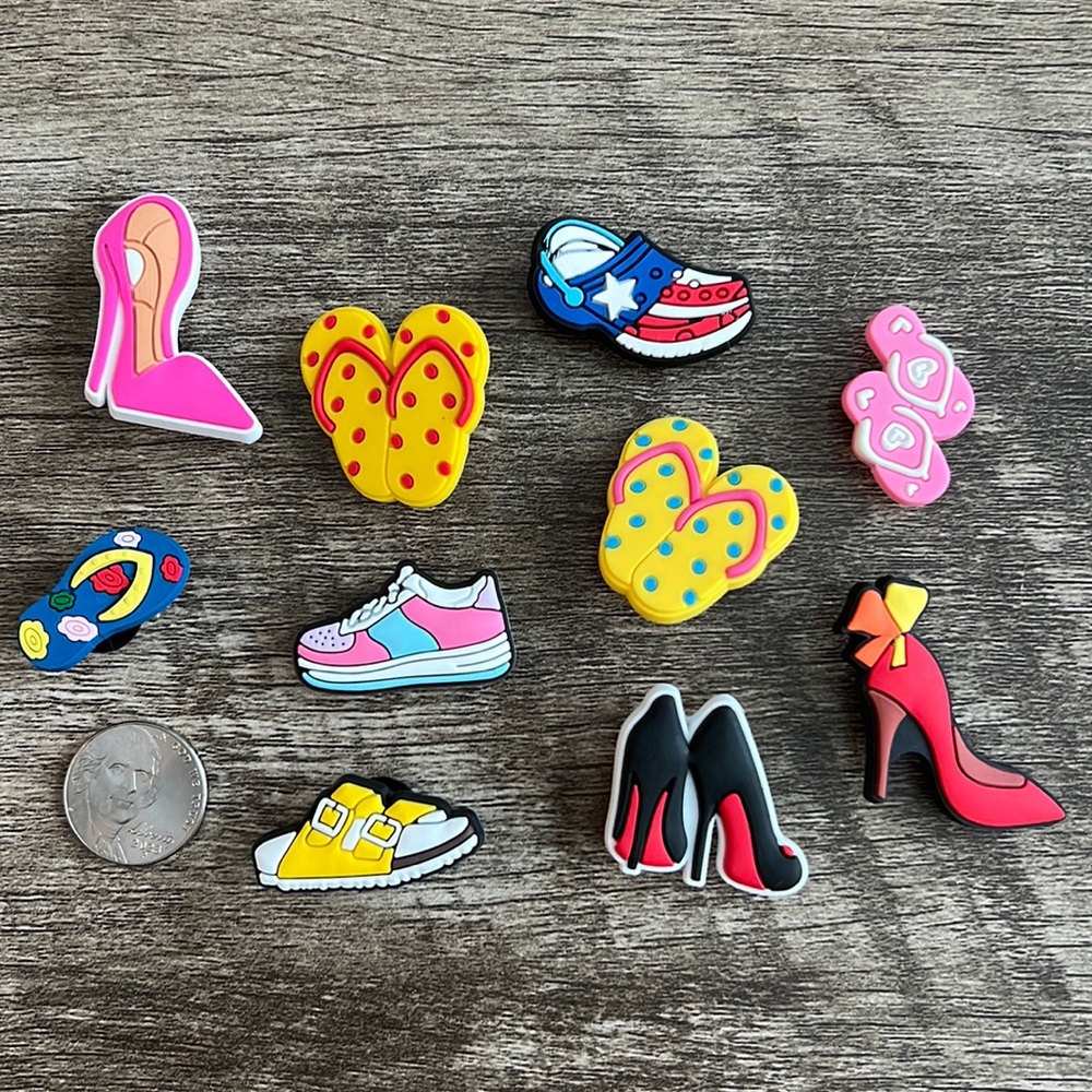 Jibbitz. Just Shoes. 🩴👠 Fits Crocs and similar. Set of 10.